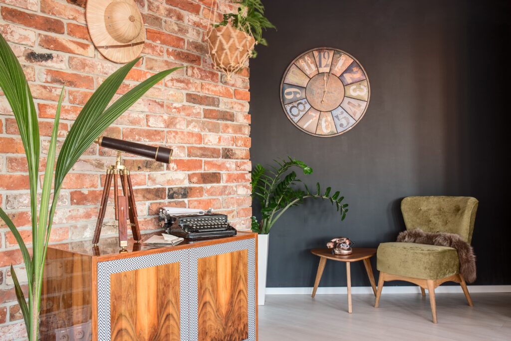 room with commode and armchair