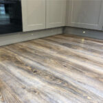 Wood flooring in corner of kitchen