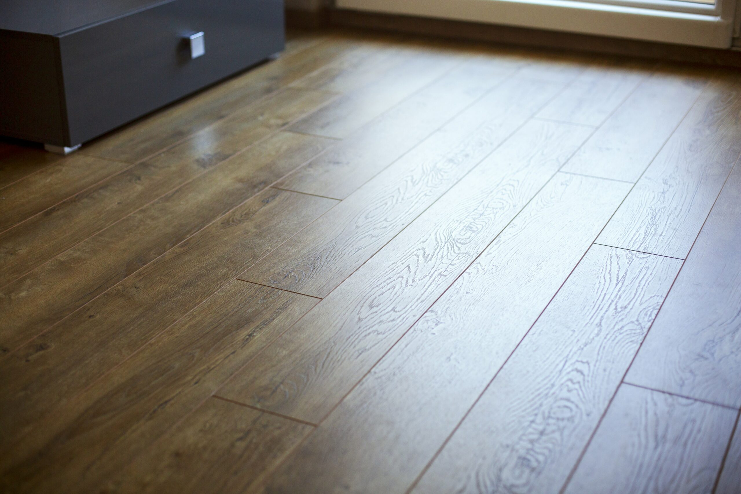 up-close photo of medium laminate floors