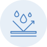 Blue icon showing water resistant flooring