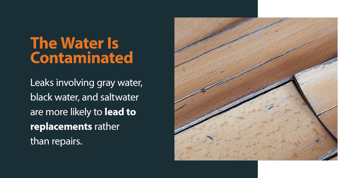 Water Is Contaminated on Floors