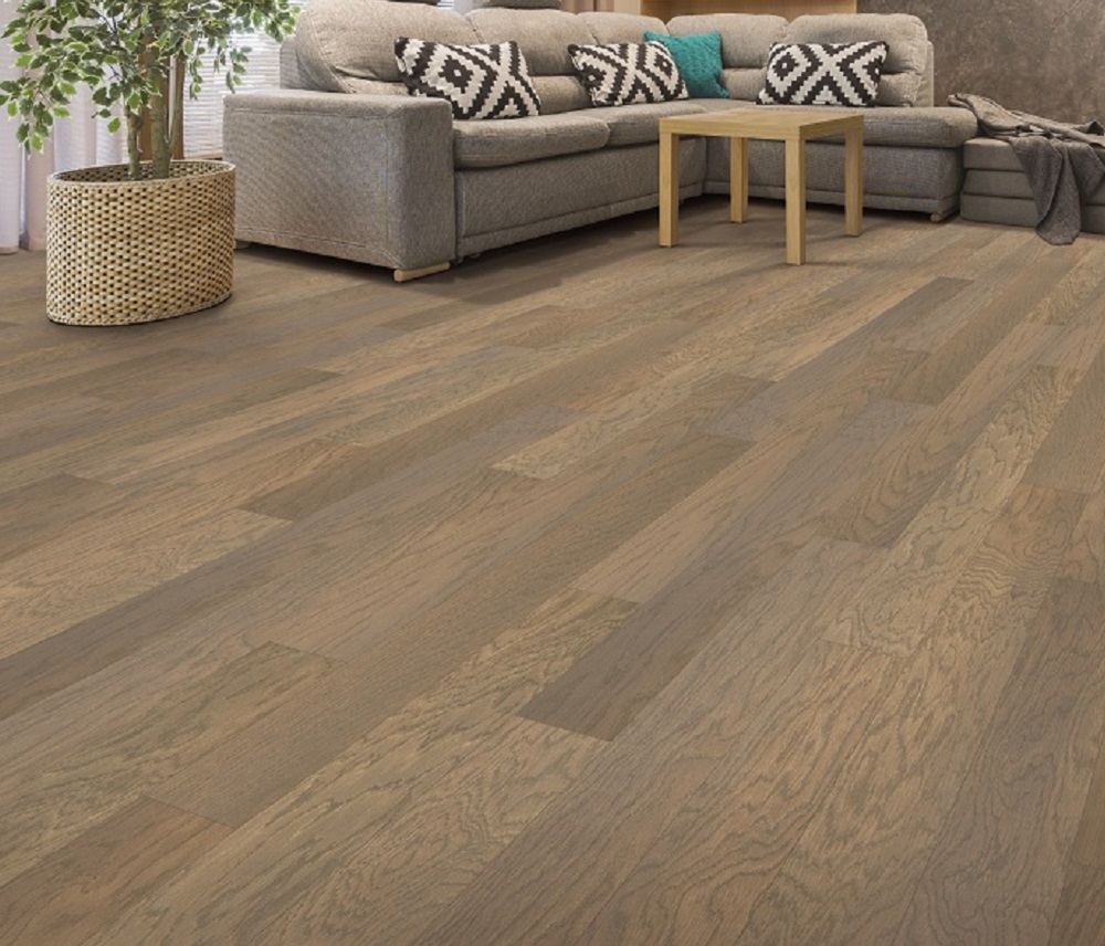 hardwood floor under couch