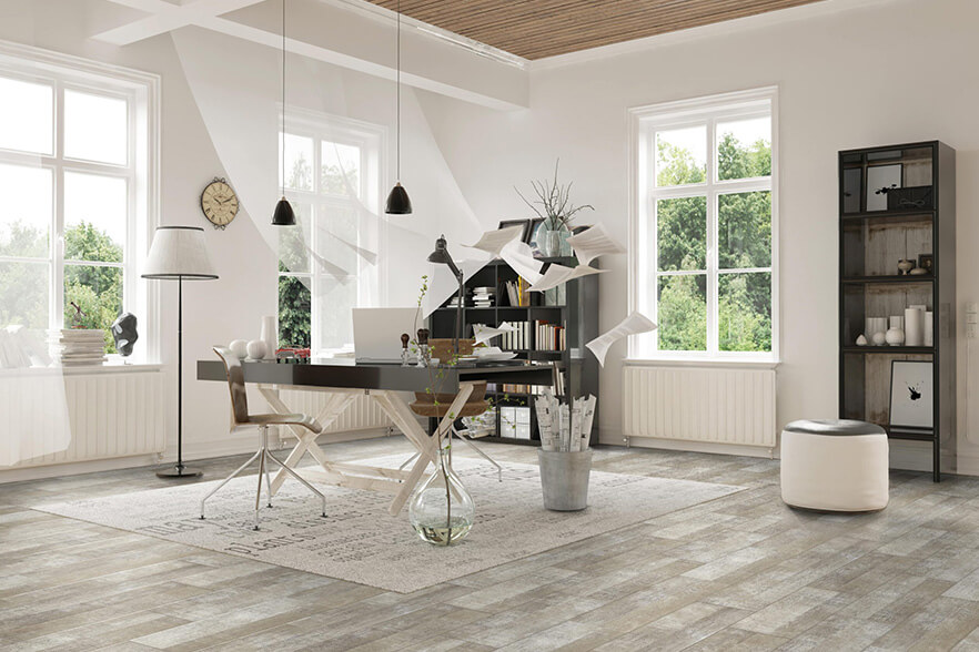 luxury vinyl tile home office