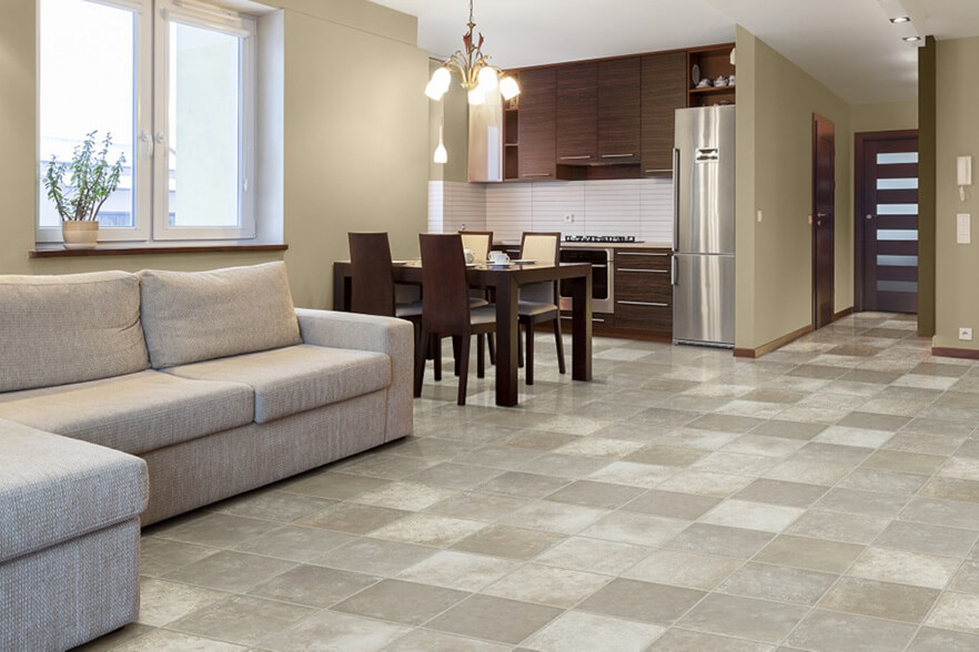 luxury vinyl tile in basement