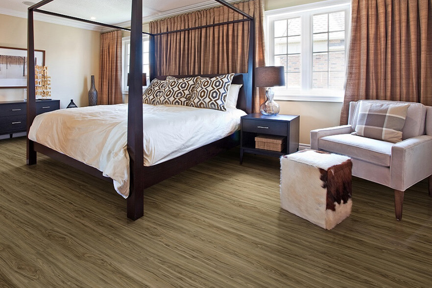 luxury vinyl flooring in master bedroom