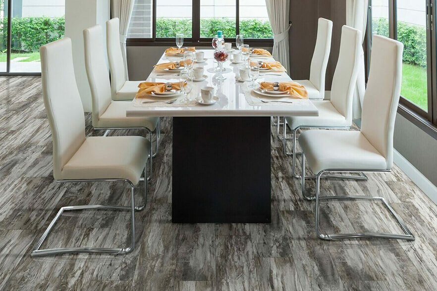 vinyl flooring in dining room