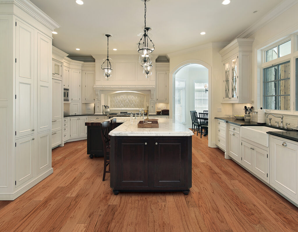 Johnson City: Saddle 3" Engineered Hardwood Flooring in Kitchen