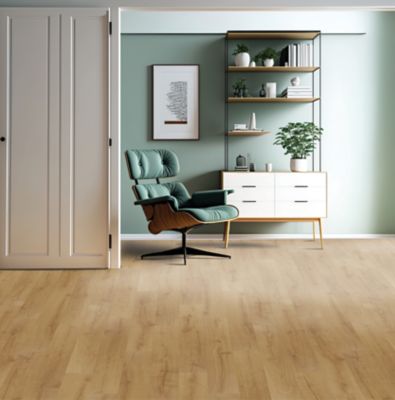 Prairie: Toast Brown Waterproof Laminate Flooring in Office